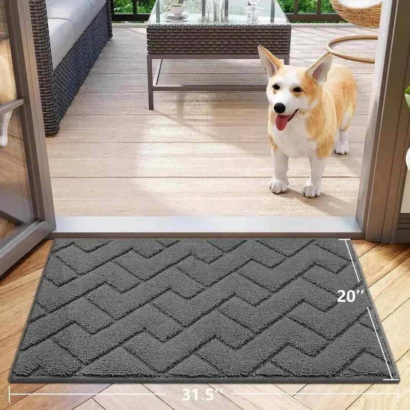 Indoor Door Mat, 20"x31.5", Dirt Resistant and Absorbent, Sturdy Non-Slip Rubber Backing, Easy To Clean, Washable Low-Profile Doormat for Entryway Cool Rugs Living Room Washable Carpet Sohochic