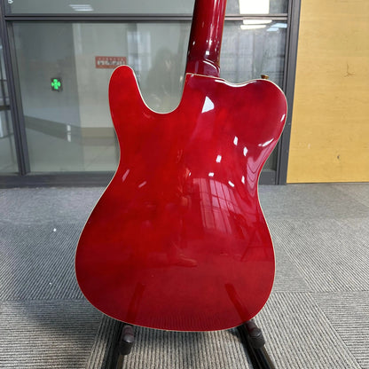 F-Shaped Soundhole Red Electric Guitar Semi-Hollow Body Rosewood Fingerboard 22 Fret Positions 6 Strings Christmas Gifts American Warehouse Free Shipping