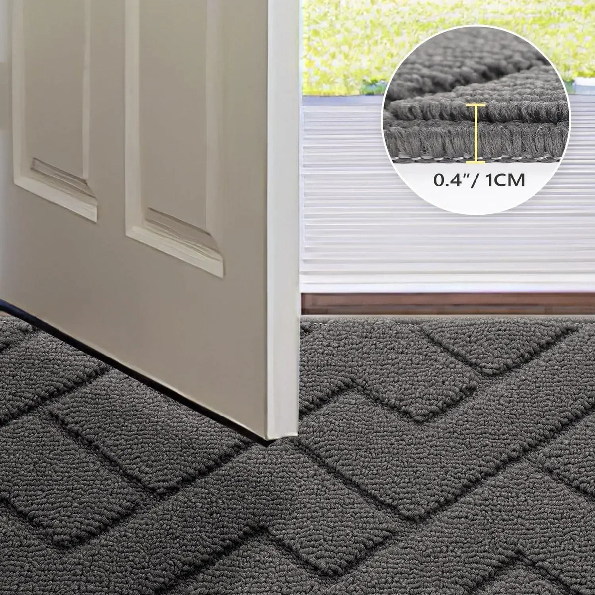 Indoor Door Mat, 20"x31.5", Dirt Resistant and Absorbent, Sturdy Non-Slip Rubber Backing, Easy To Clean, Washable Low-Profile Doormat for Entryway Cool Rugs Living Room Washable Carpet Sohochic