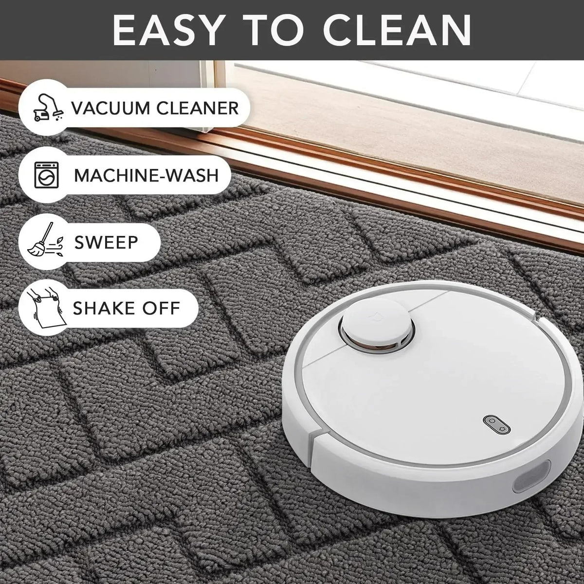 Indoor Door Mat, 20"x31.5", Dirt Resistant and Absorbent, Sturdy Non-Slip Rubber Backing, Easy To Clean, Washable Low-Profile Doormat for Entryway Cool Rugs Living Room Washable Carpet Sohochic