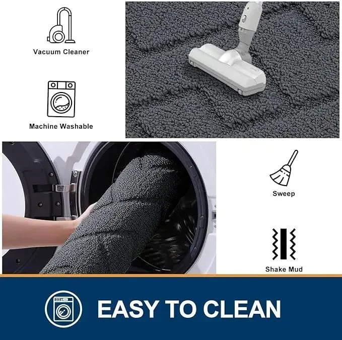 Indoor Door Mat, 20"x31.5", Dirt Resistant and Absorbent, Sturdy Non-Slip Rubber Backing, Easy To Clean, Washable Low-Profile Doormat for Entryway Cool Rugs Living Room Washable Carpet Sohochic